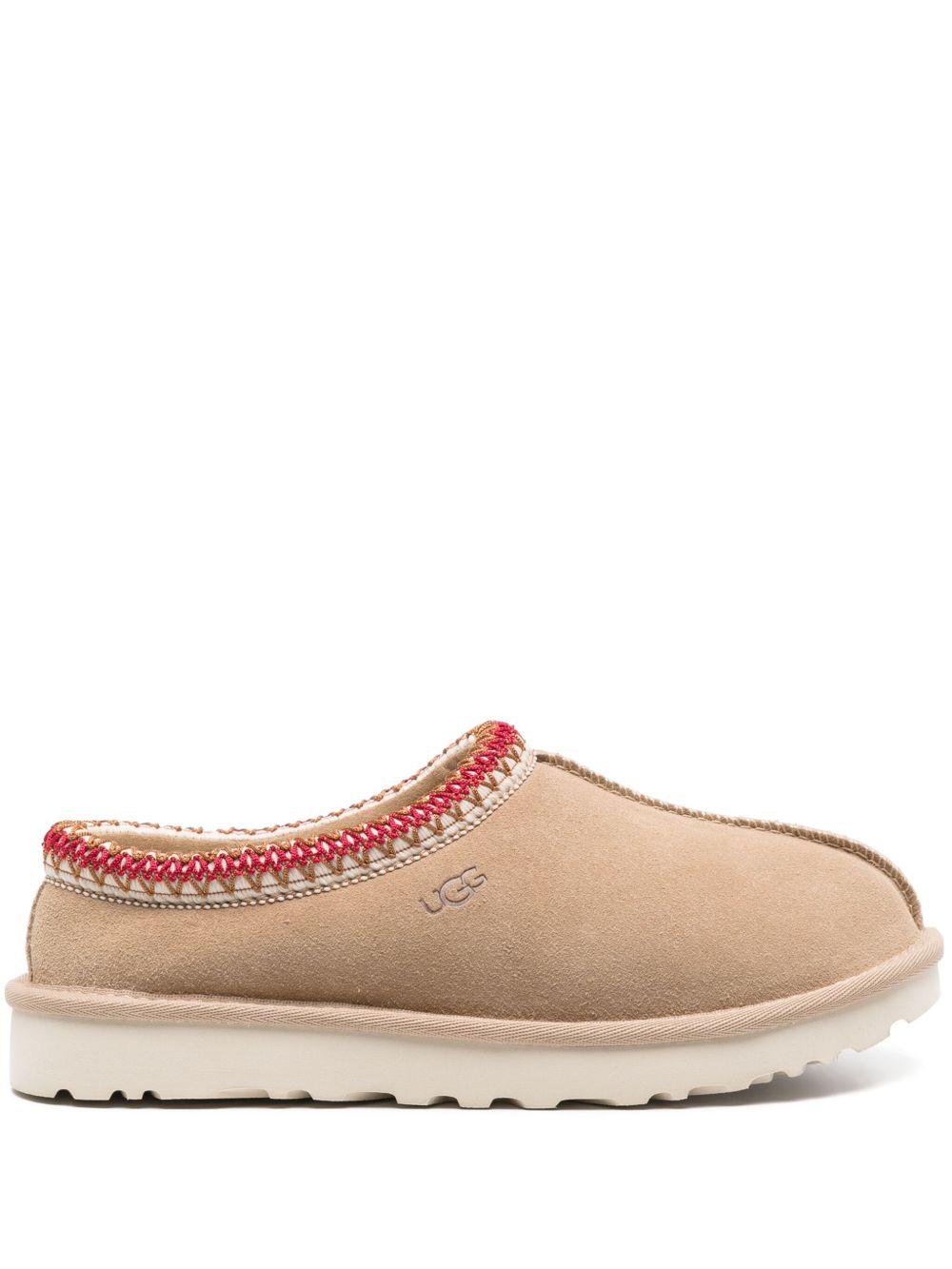 Ugg Australia Tasman Shearling-Trimmed Suede Sandals Beige