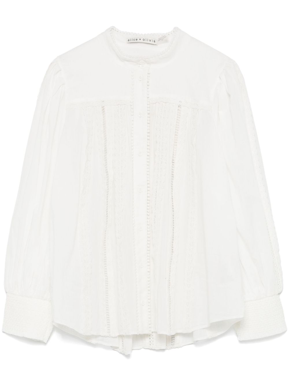 Alice + Olivia Cora Button Blouse White