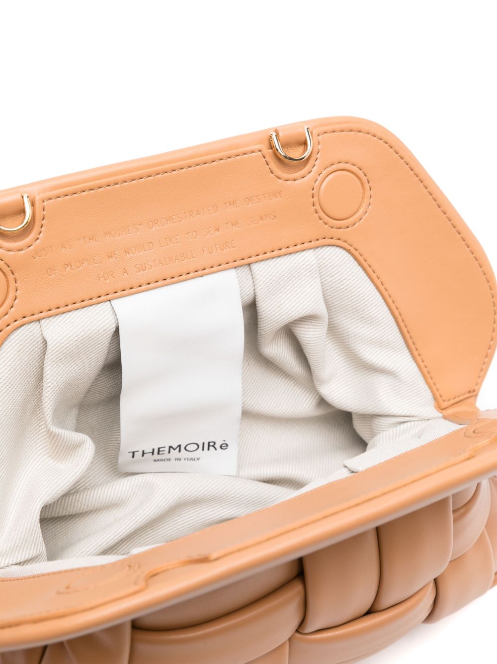 Themoiré Tia Weaved Vegan Clutch Bag Camel