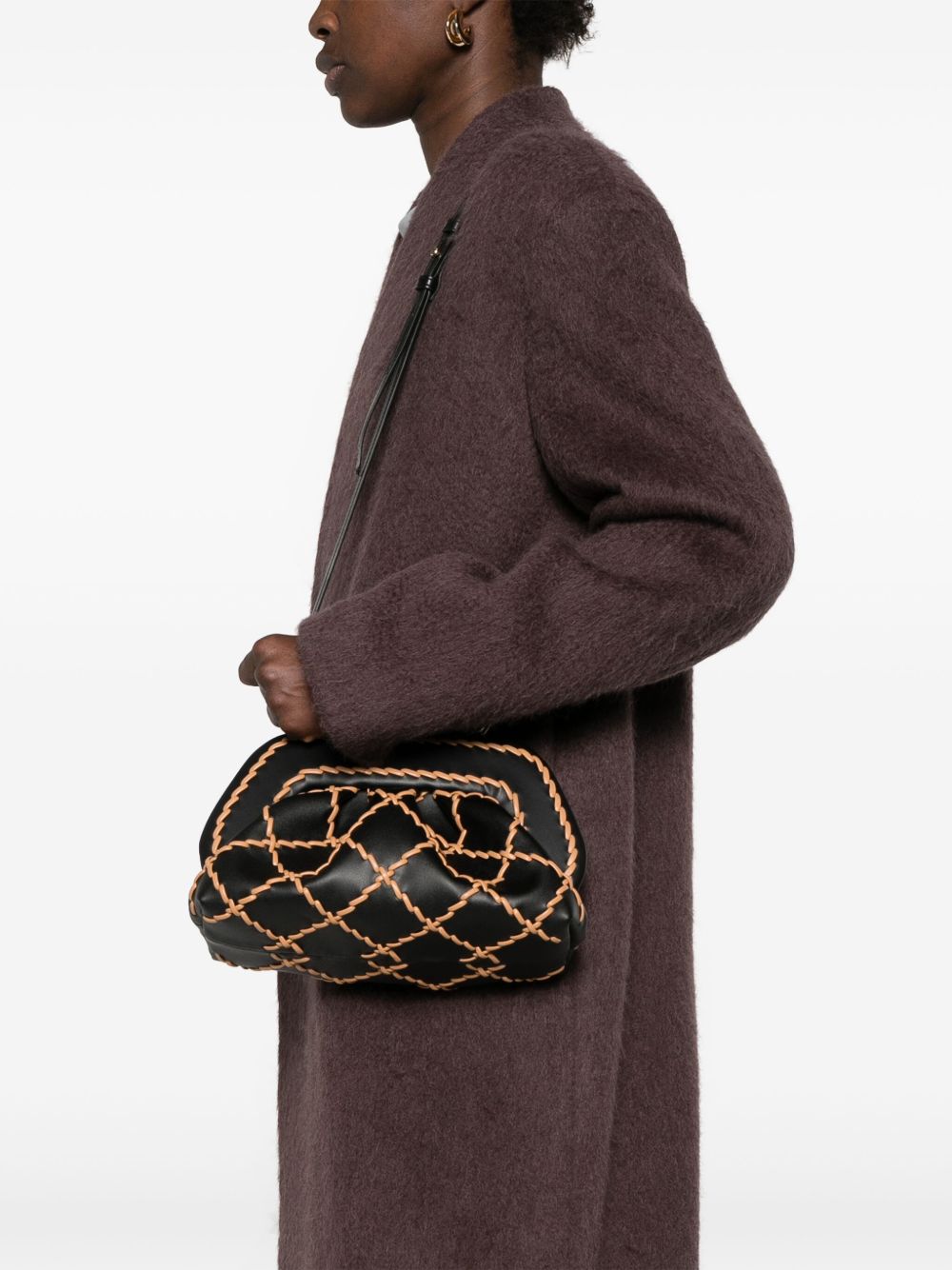 Themoiré Bamboo Tia clutch Bag Black