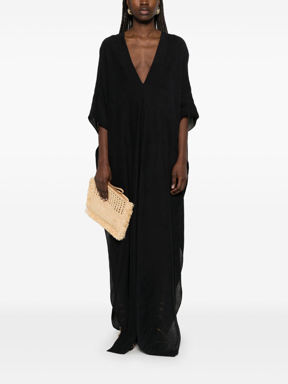 Taller Marmo Pre Rio Maggiore V-Back Kaftan Dress Black