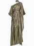 Taller Marmo Pre One-Shoulder Scarf-Detail Silk-Blend Maxi Dress Golden