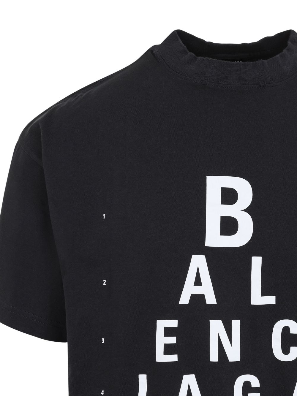 Balenciaga Mock Neck Oversized Cotton T-shirt Black