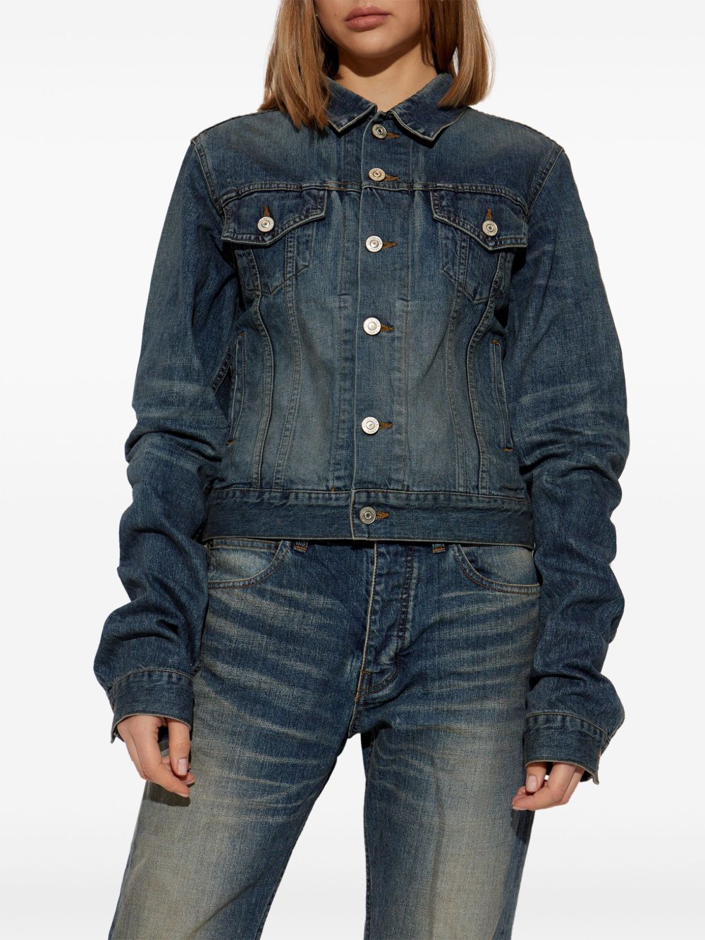 Balenciaga Indigo Denim Fitted Jacket Blue