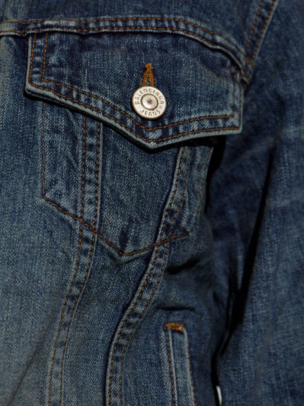 Balenciaga Indigo Denim Fitted Jacket Blue