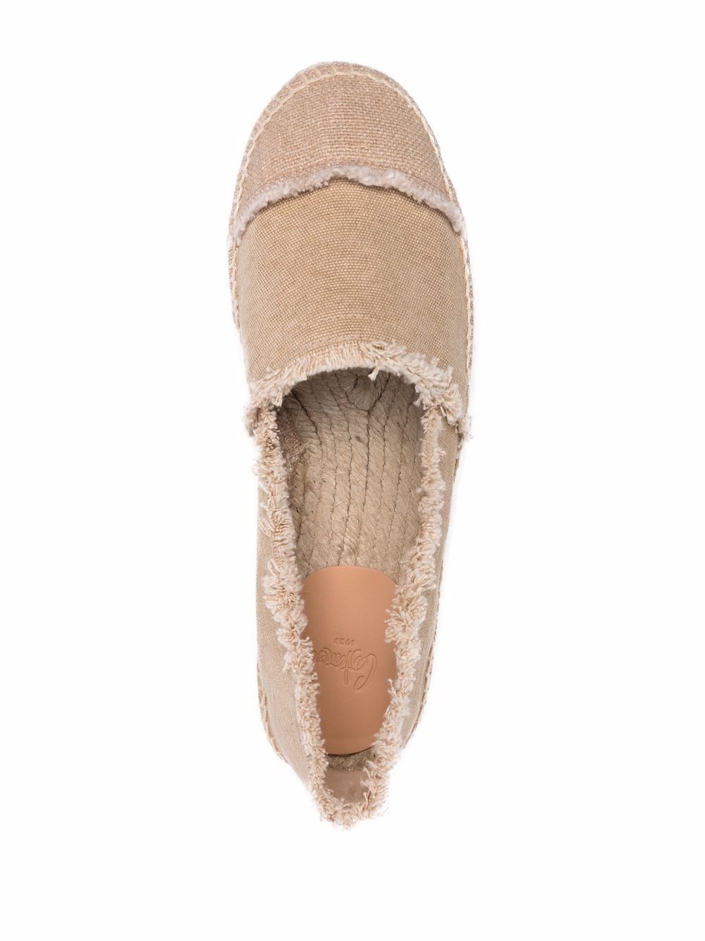 Castañer Flat Espadrilles in Woven Raffia Beige