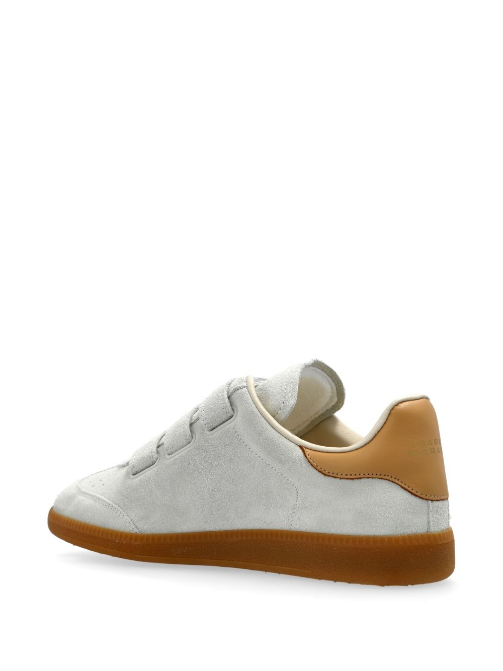Isabel Marant Beth Touch-Strap Suede Sneakers White