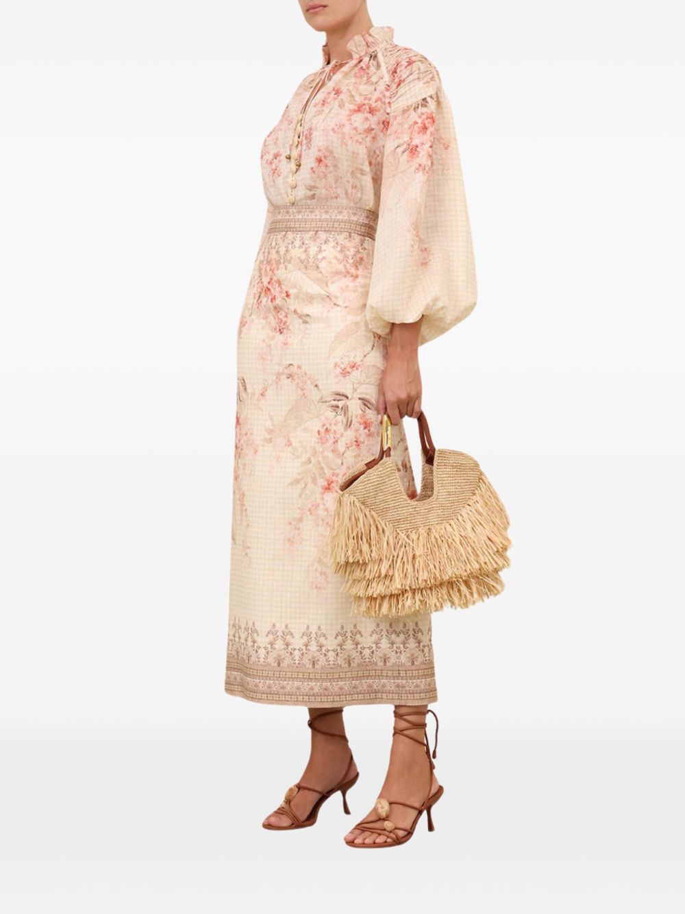 Zimmermann Floral Print Illuminate Blouse Beige