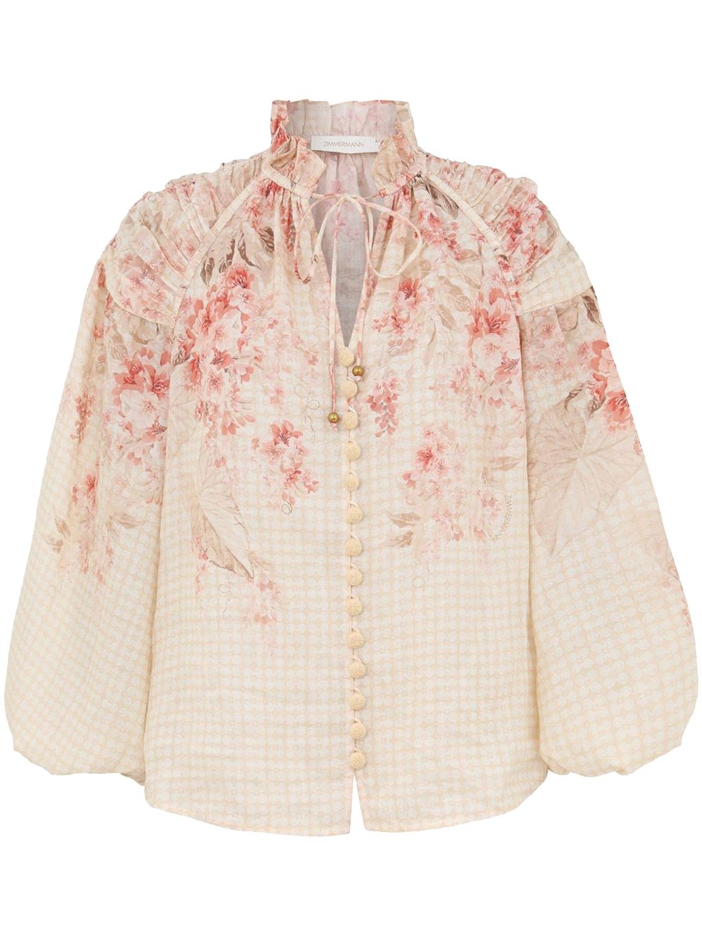 Zimmermann Floral Print Illuminate Blouse Beige