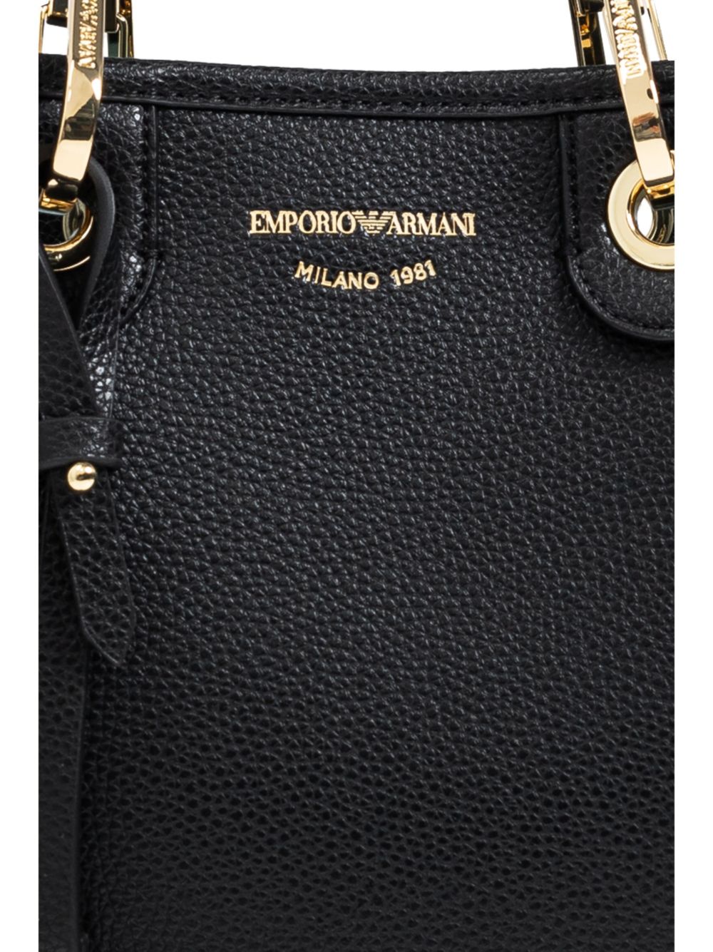 Emporio Armani Deer-Print MyEA Vertical Shopper Bag Black