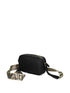 Emporio Armani Logo-Print Grained Faux Leather Shoulder Bag Black