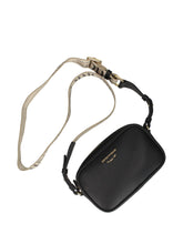 Emporio Armani Logo-Print Grained Faux Leather Shoulder Bag Black
