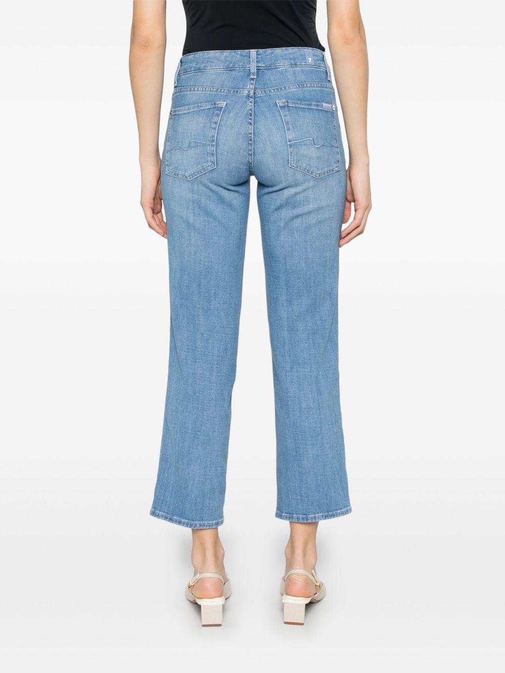 Seven Clear Blue Cropped Straight-Leg Jeans Clear Blue