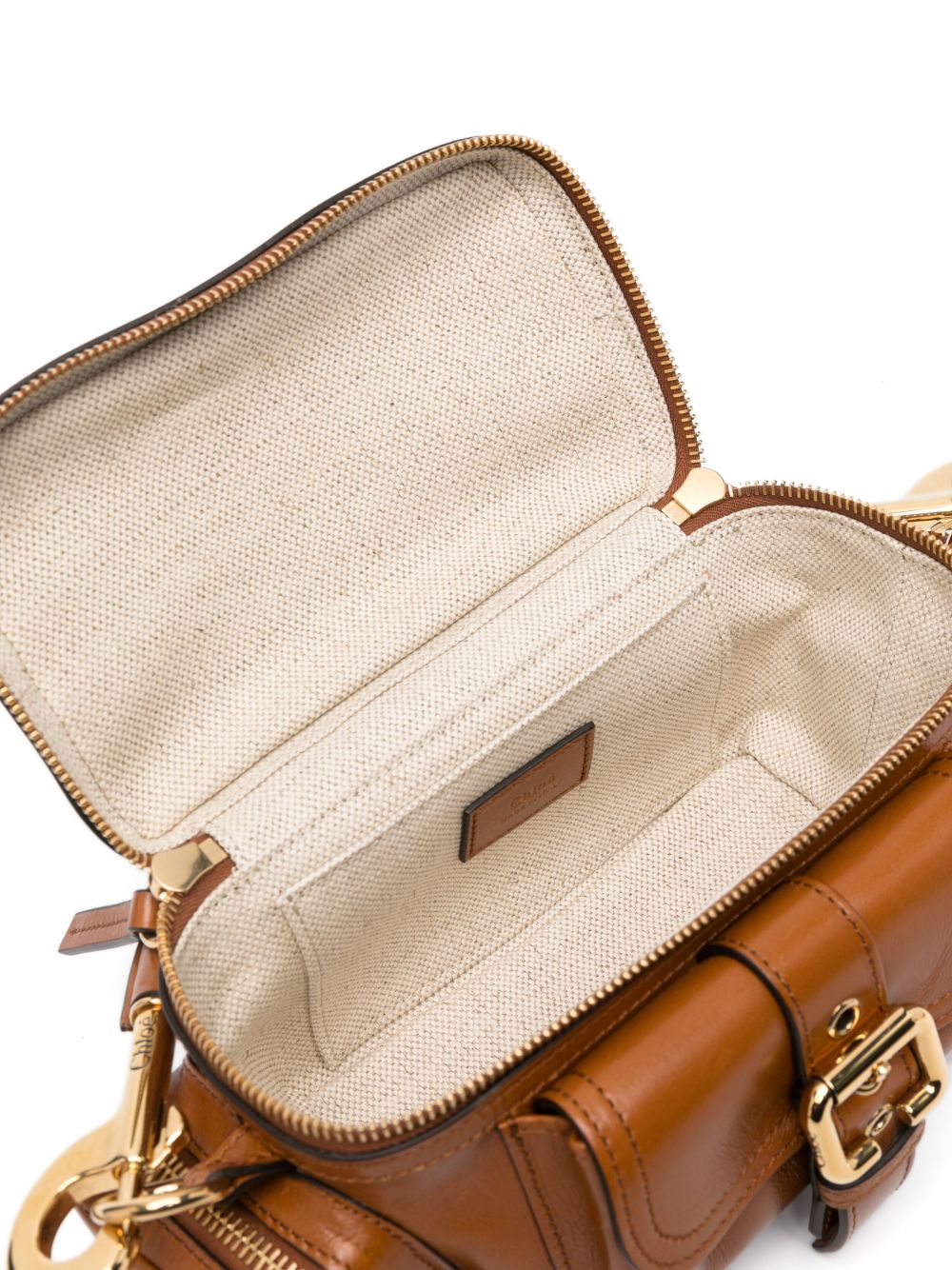 Chloé Small Leather Camera Tote Bag Brown