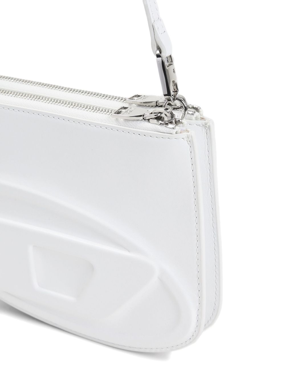 Diesel 1DR Twin Double-Pouch Calf Leather Shoulder Bag White