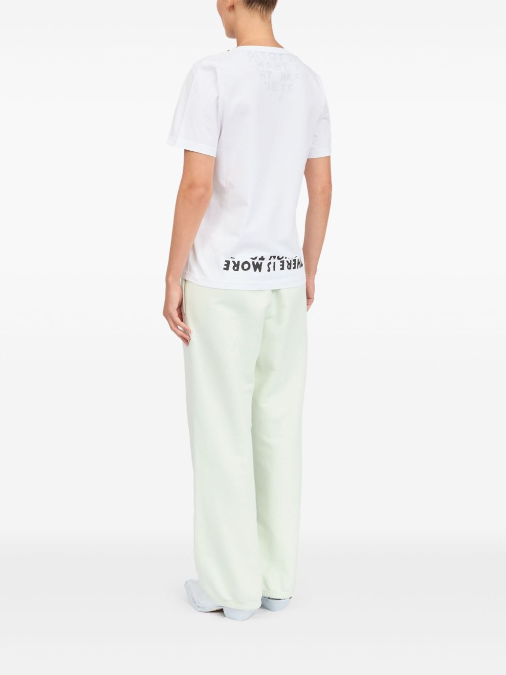 MM6 Maison Margiela V-Neck Printed Cotton T-Shirt White