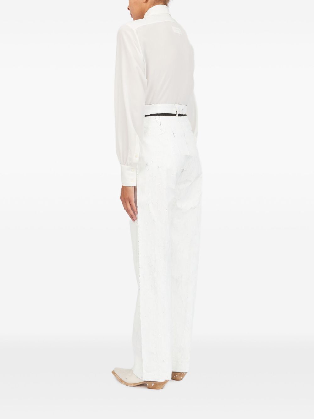 MM6 Maison Margiela Wax trousers White