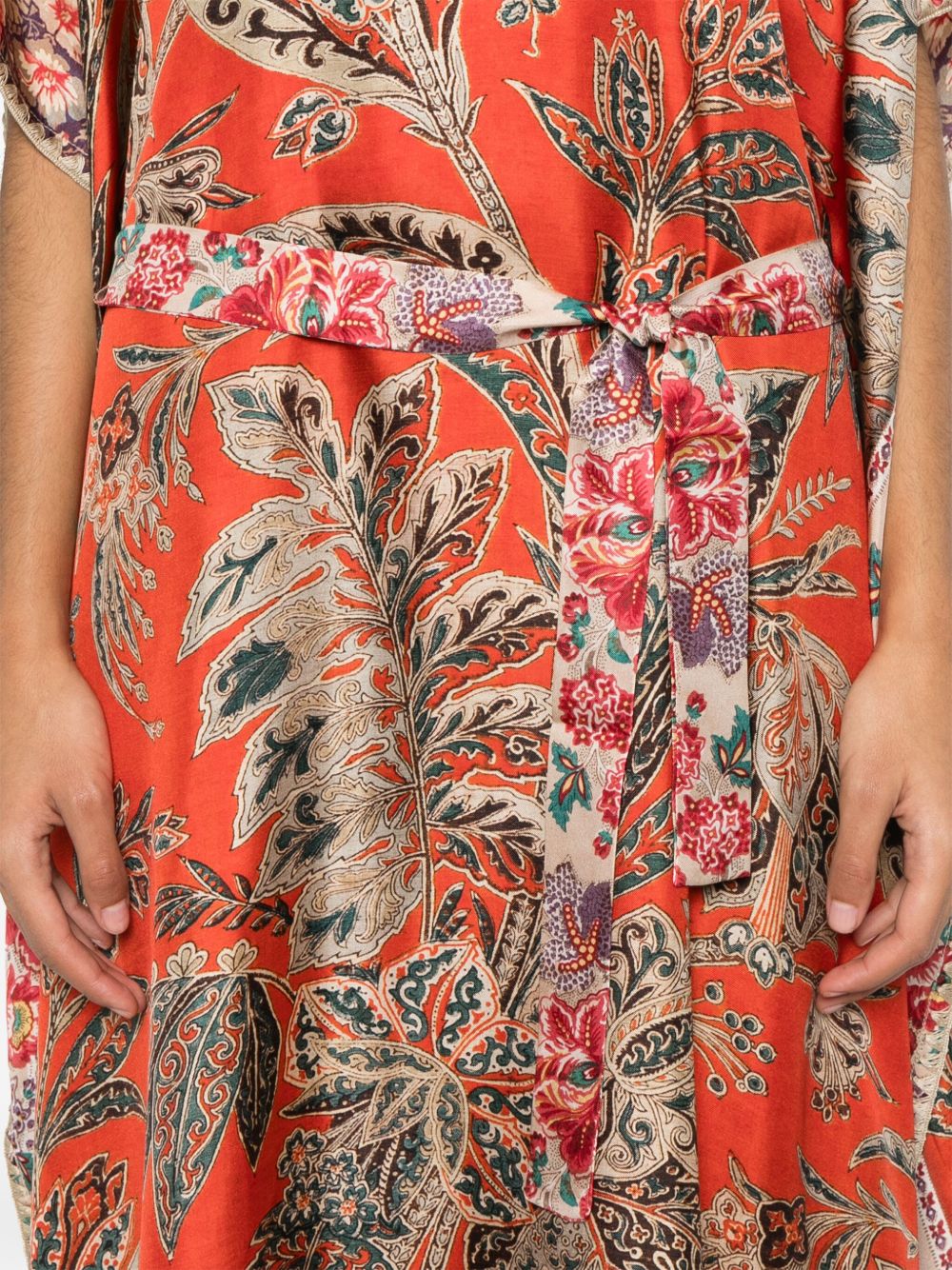 Pierre Louis Mascia Printed Silk Kaftan Red