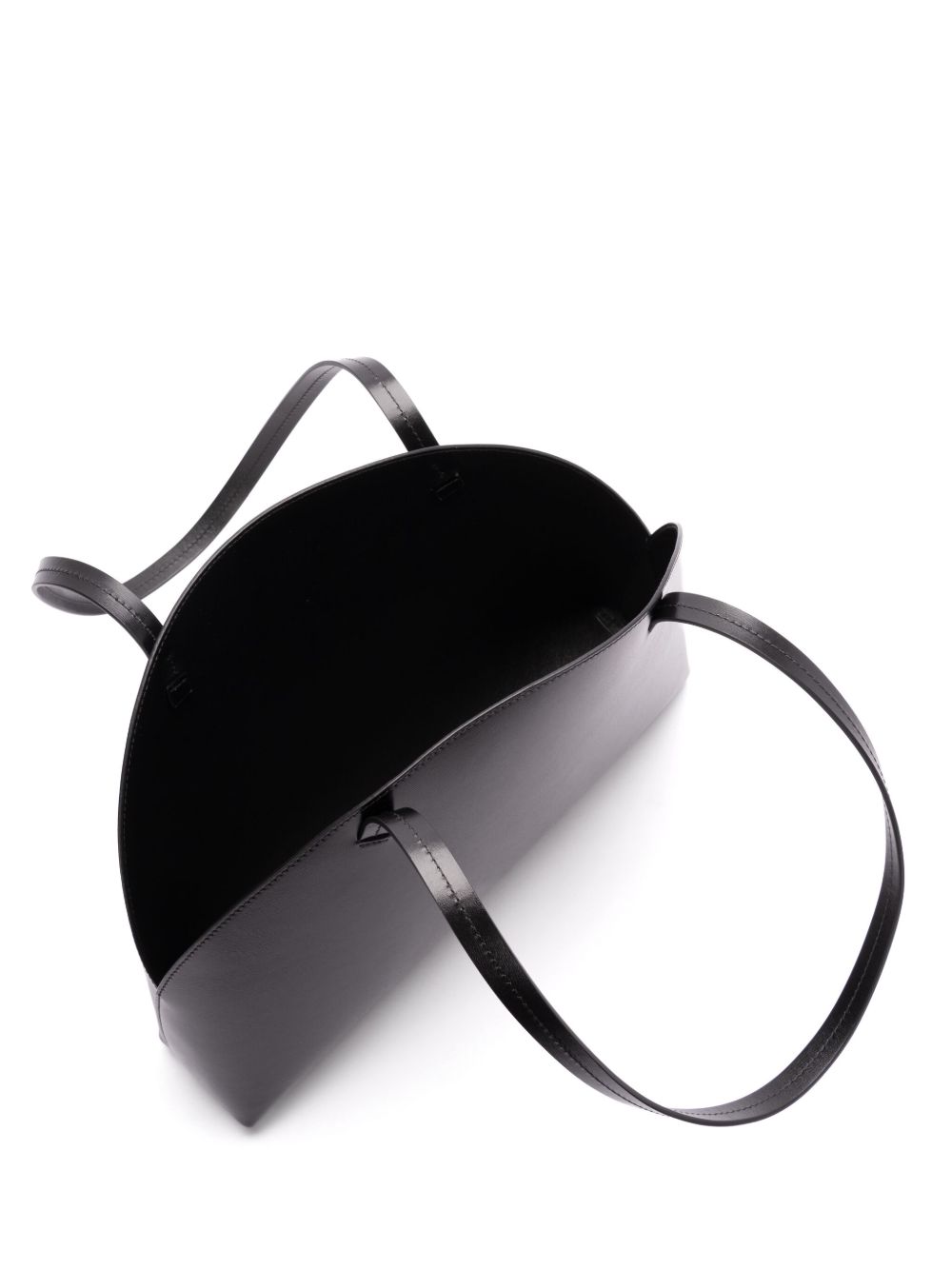 Jil Sander Leather Curve Medium Tote Bag Black