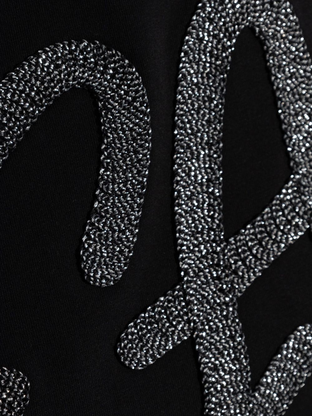 Emporio Armani Oversized Lurex Logo T-shirt Black