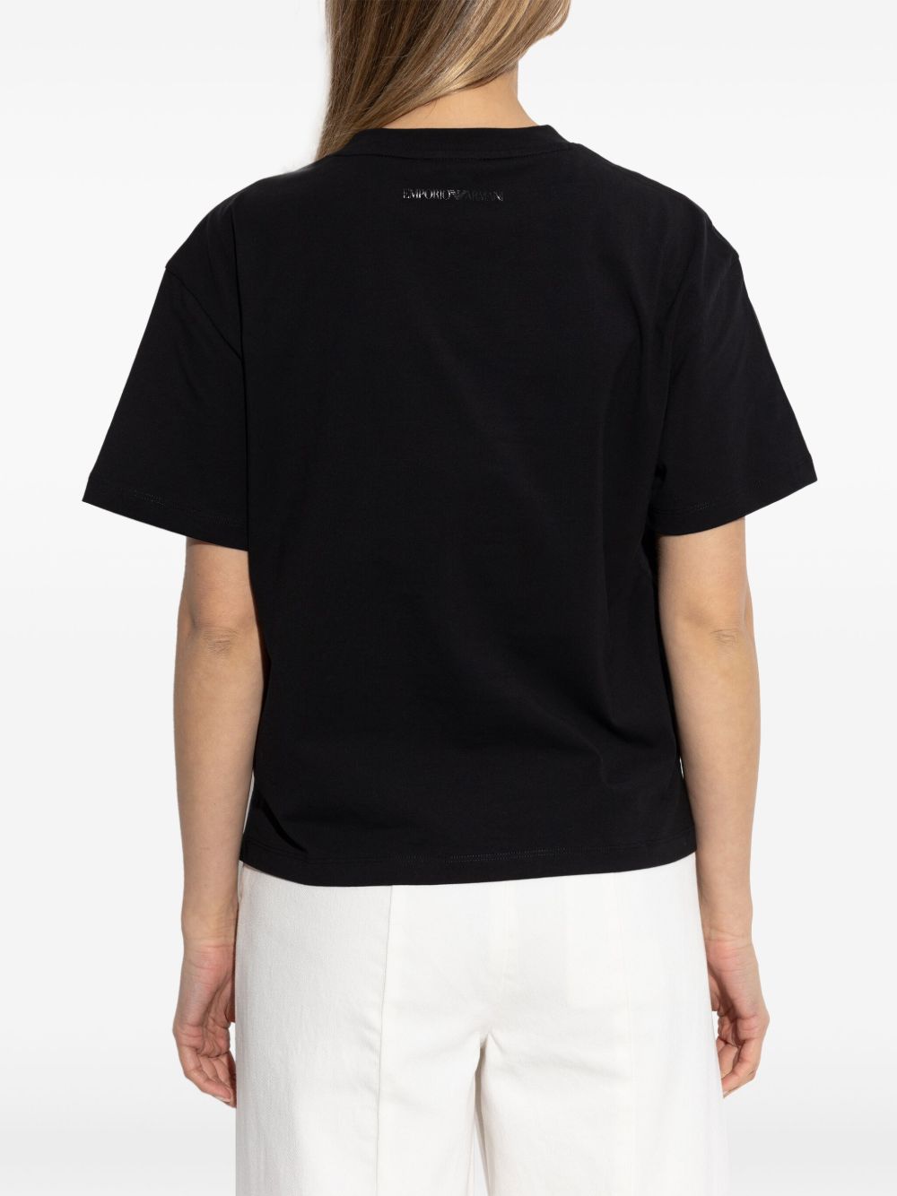 Emporio Armani Oversized Lurex Logo T-shirt Black