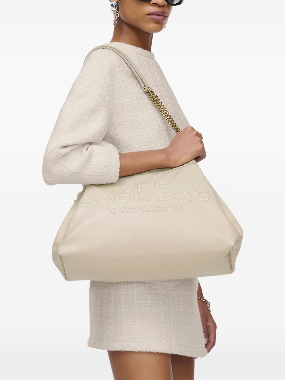 Marc Jacobs The Chain Sack Shoulder Bag Beige