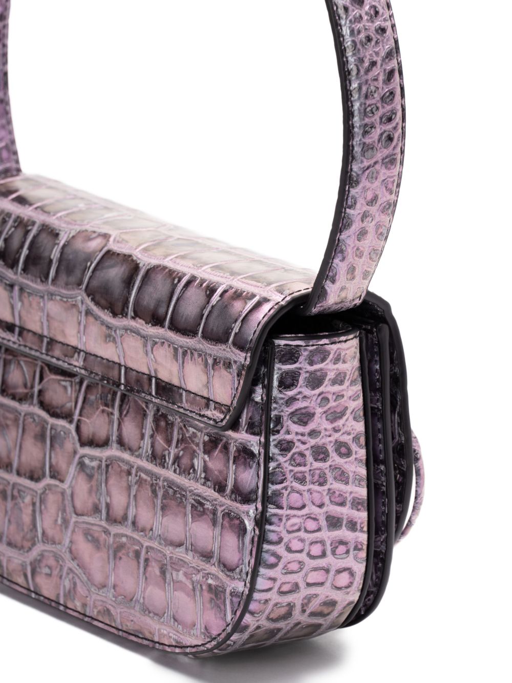 Diesel 1DR Grey Croc-Embossed Foldover Tote Bag Grey