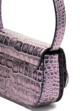 Diesel 1DR Grey Croc-Embossed Foldover Tote Bag Grey