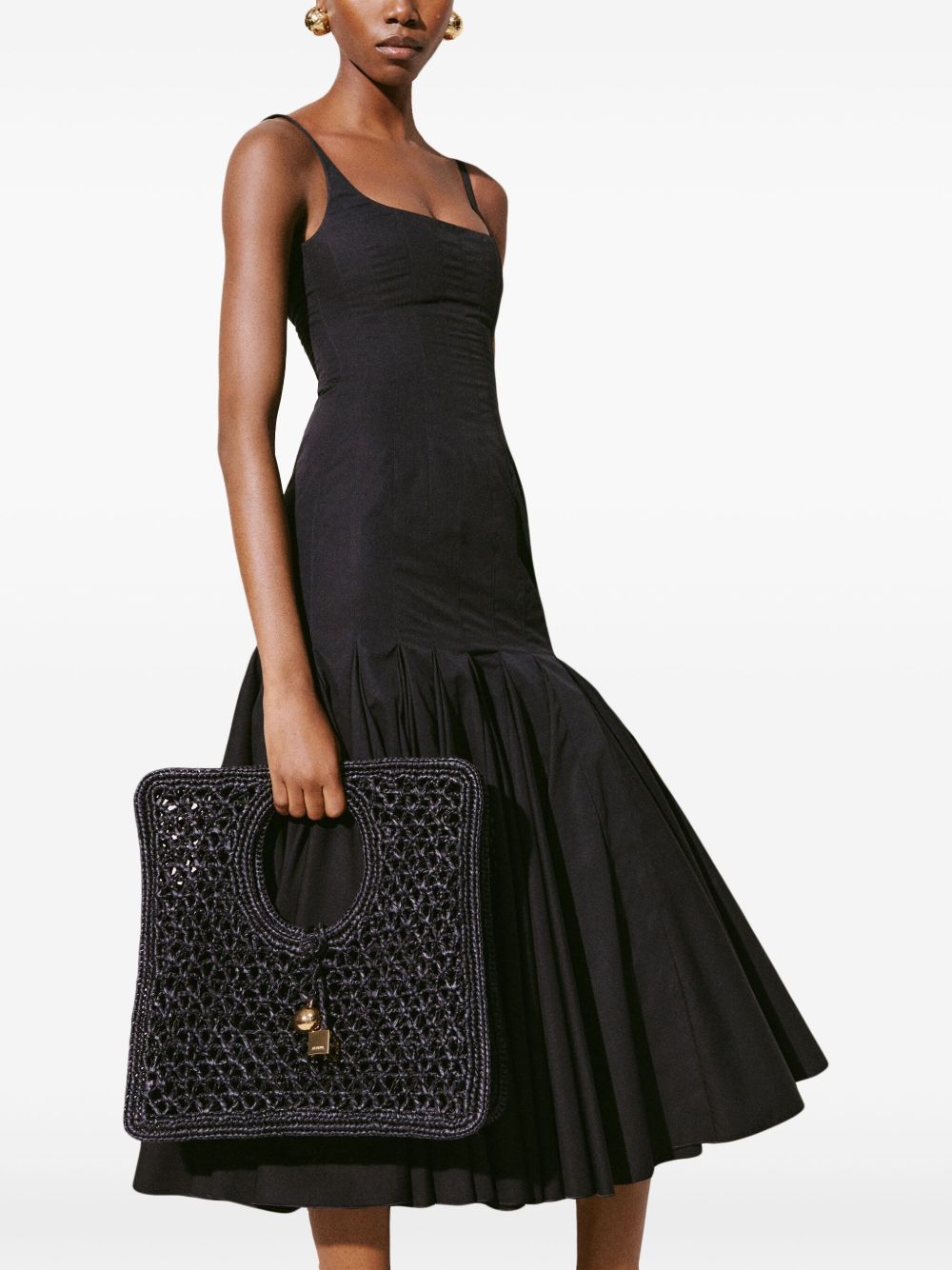 JACQUEMUS The Small Square Spiaggia Handbag Black