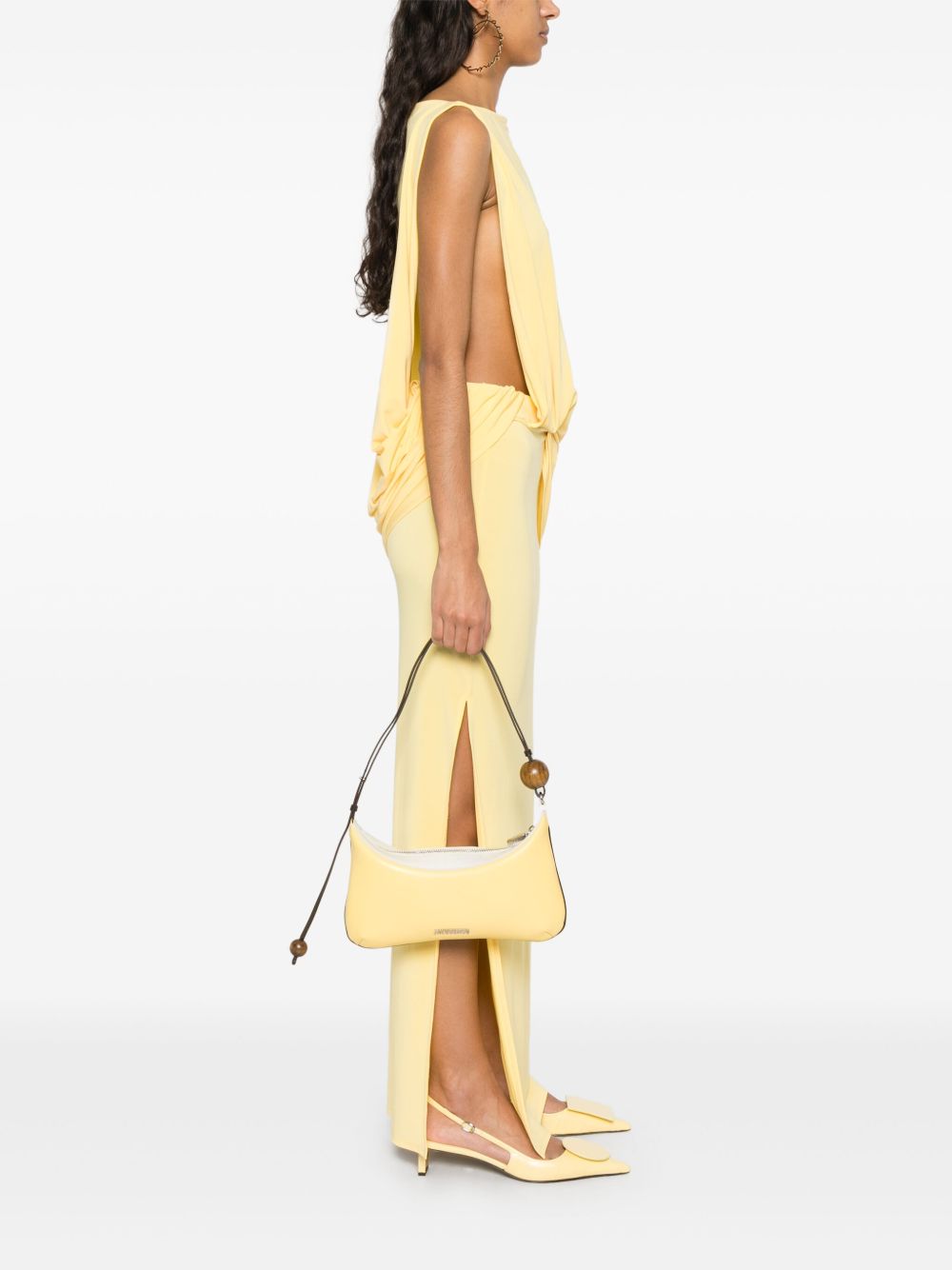 JACQUEMUS The large Bisou Perle Shoulder Bag Yellow