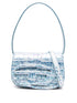 Diesel 1DR Foldover Leather Shoulder Bag Clear Blue