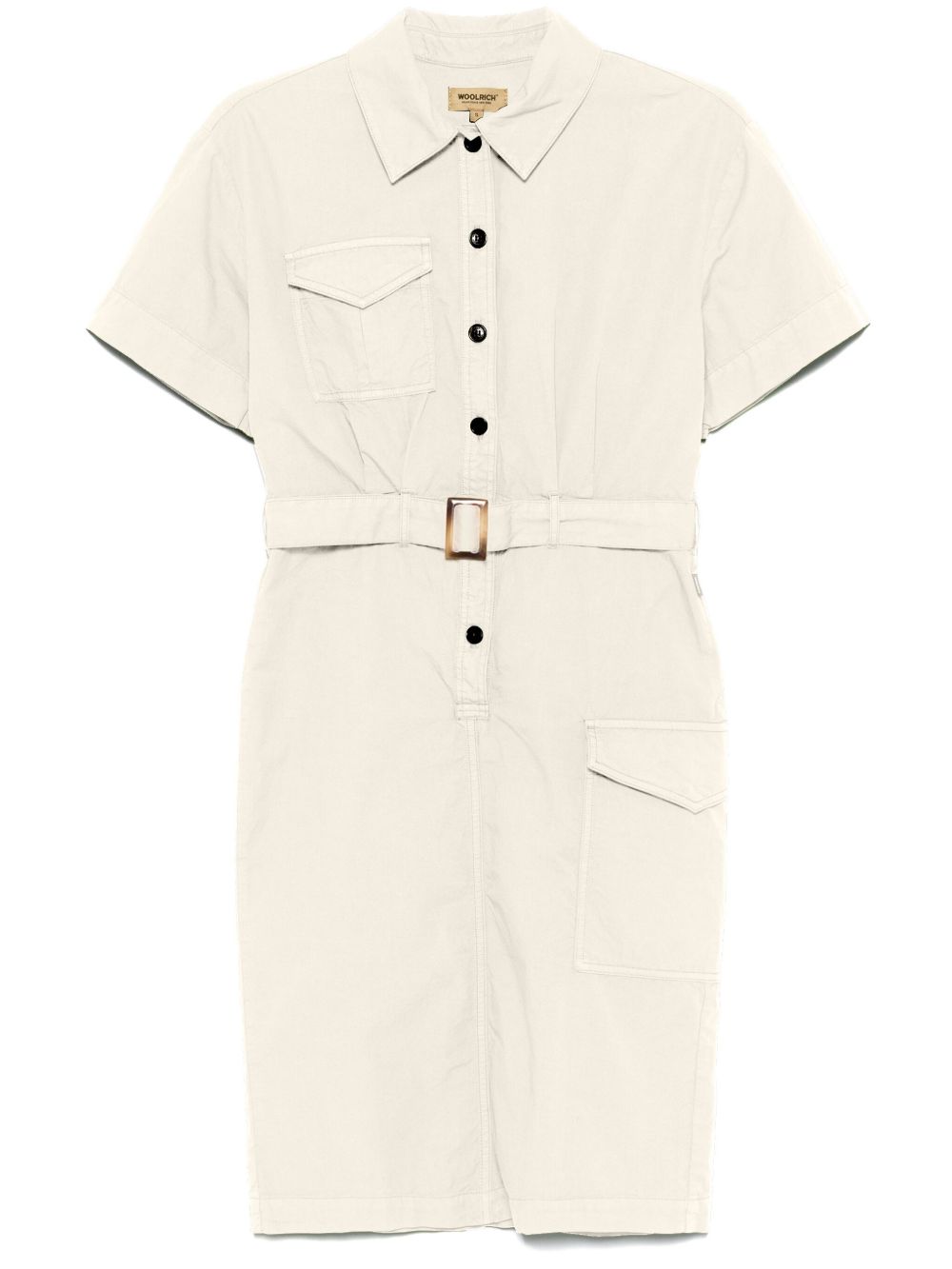 Woolrich Dresses Belted Shirt Dress Beige
