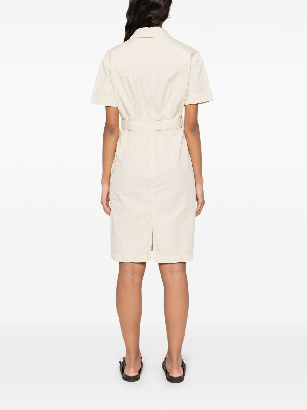 Woolrich Dresses Belted Shirt Dress Beige