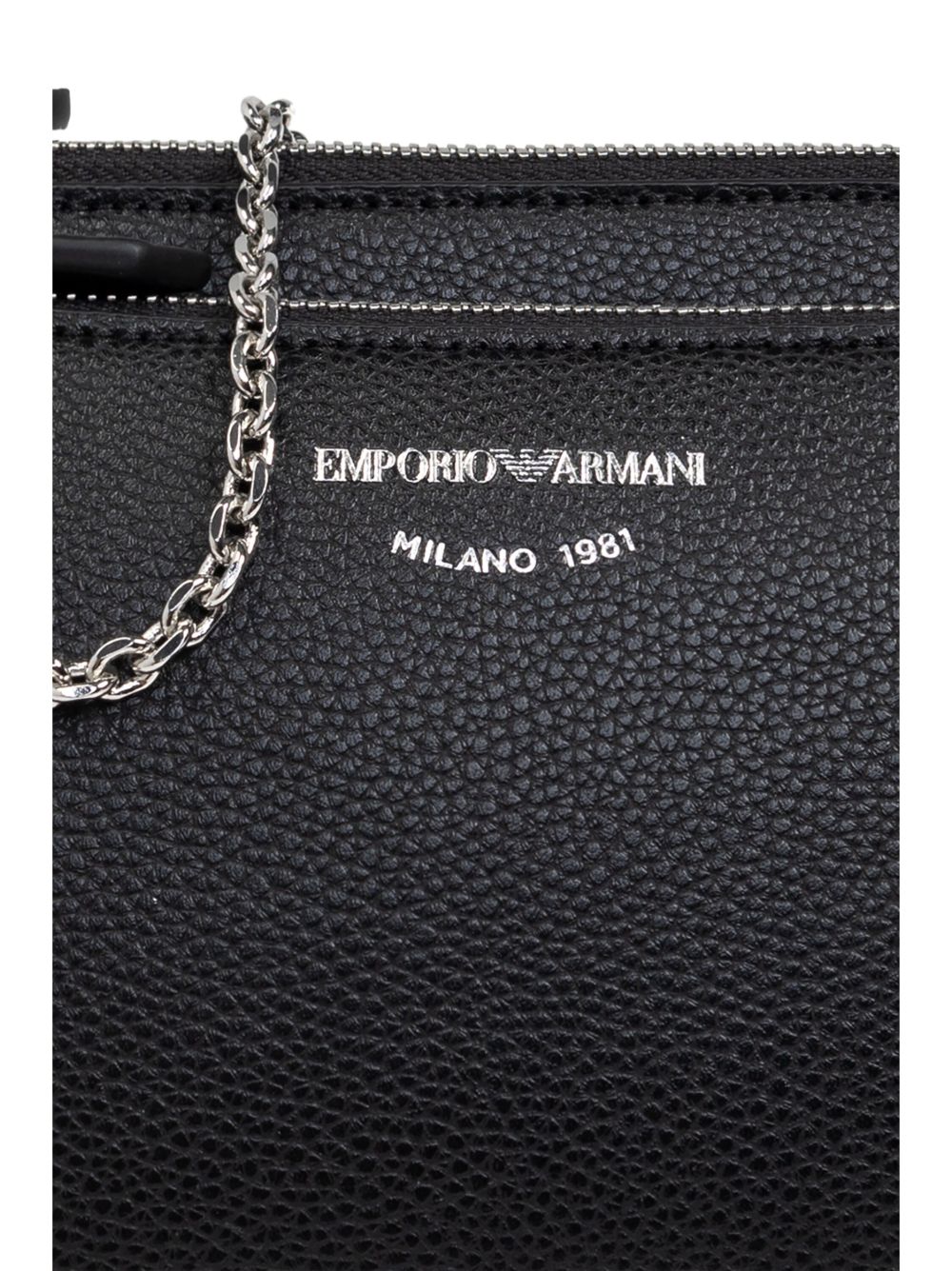 Emporio Armani mini Deer-Print Double Crossbody Bag Black