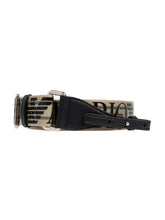 Emporio Armani mini Deer-Print Double Crossbody Bag Black
