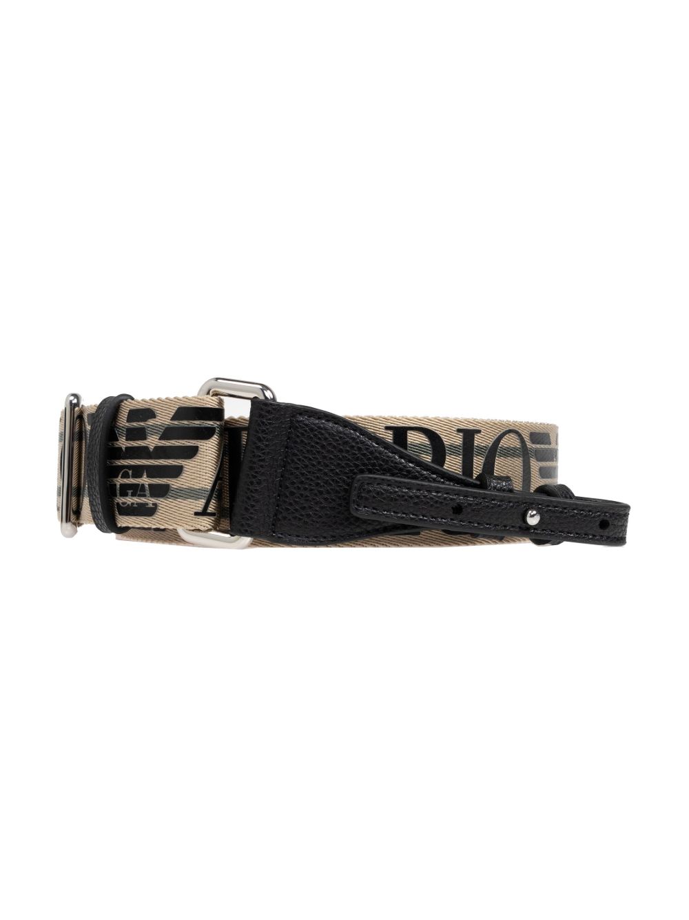 Emporio Armani mini Deer-Print Double Crossbody Bag Black