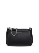 Emporio Armani mini Deer-Print Double Crossbody Bag Black