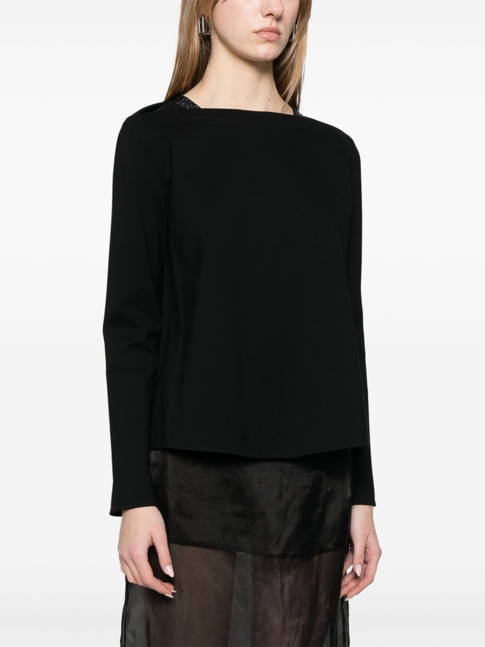 Emporio Armani Crystal-Embellished Sweater Black