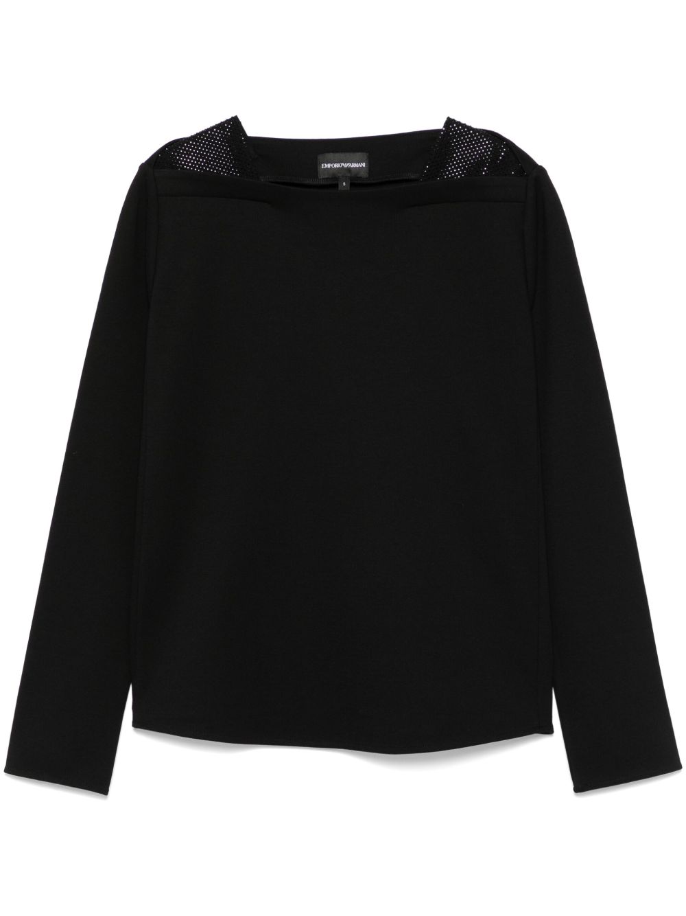 Emporio Armani Crystal-Embellished Sweater Black