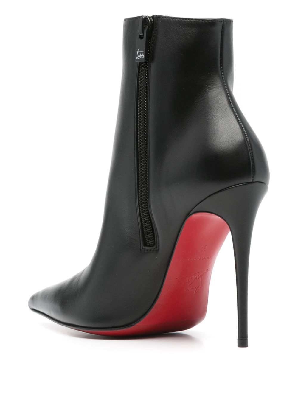 Christian Louboutin So Kate 100mm Black Leather Stiletto Ankle Boots Black