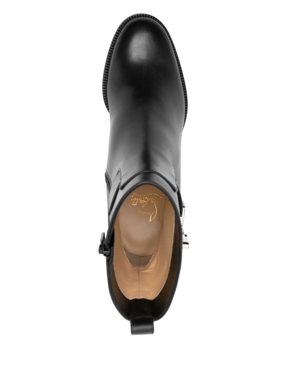 Christian Louboutin Booty Lock 70mm Calf Leather Ankle Boots Black