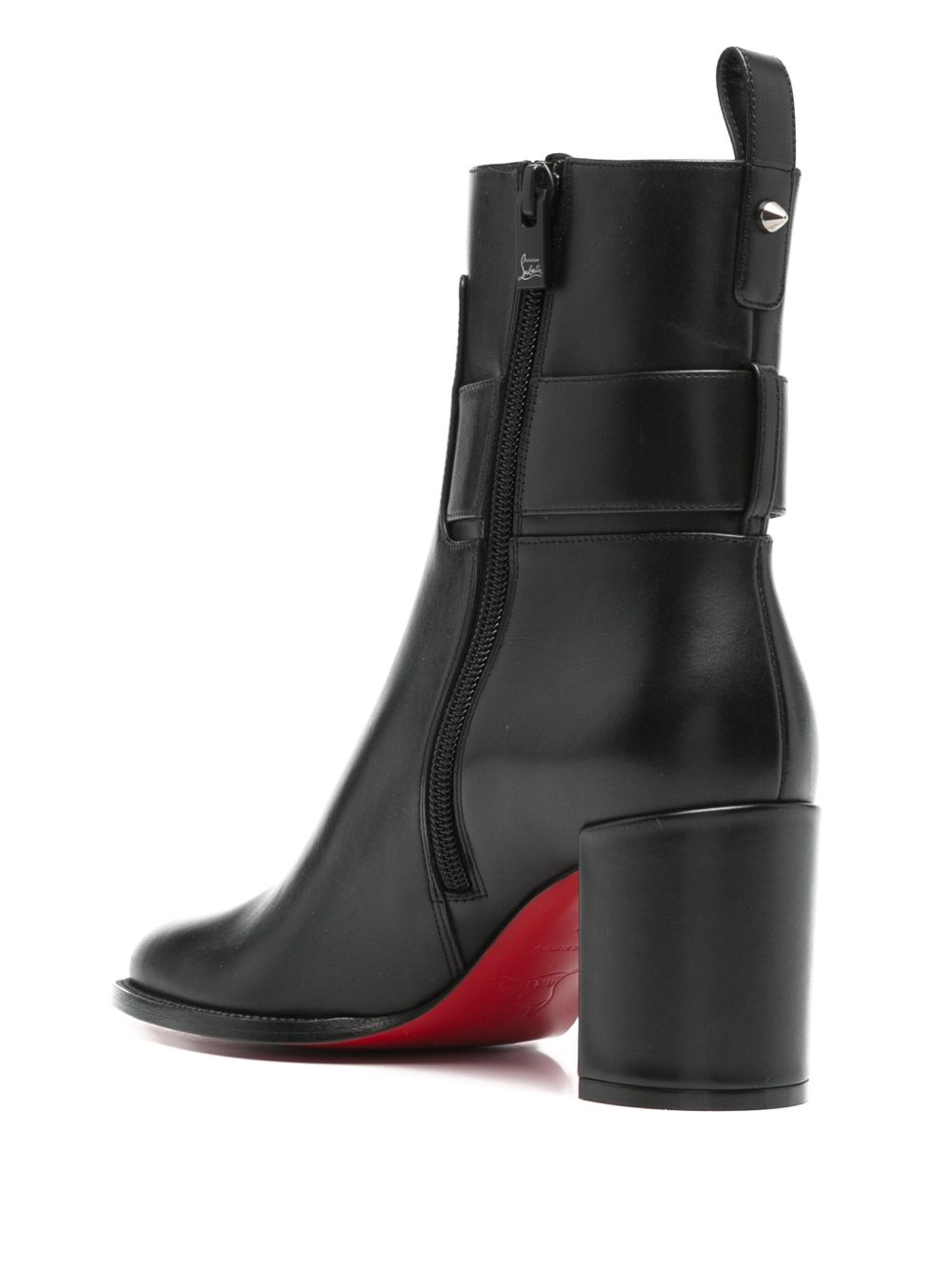 Christian Louboutin Booty Lock 70mm Calf Leather Ankle Boots Black