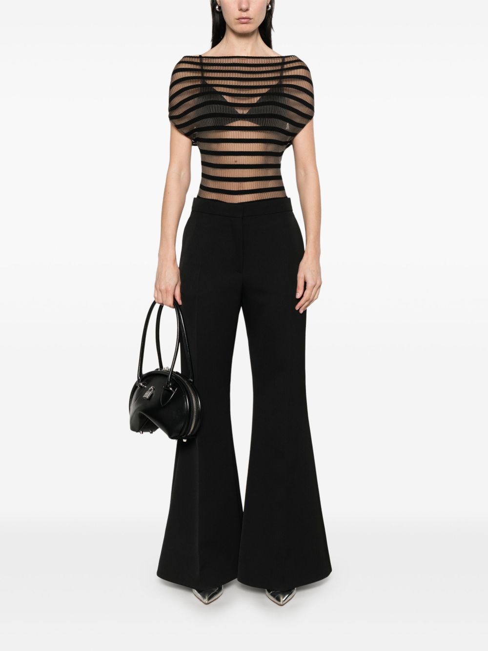 Givenchy Wool Flared Trousers Black