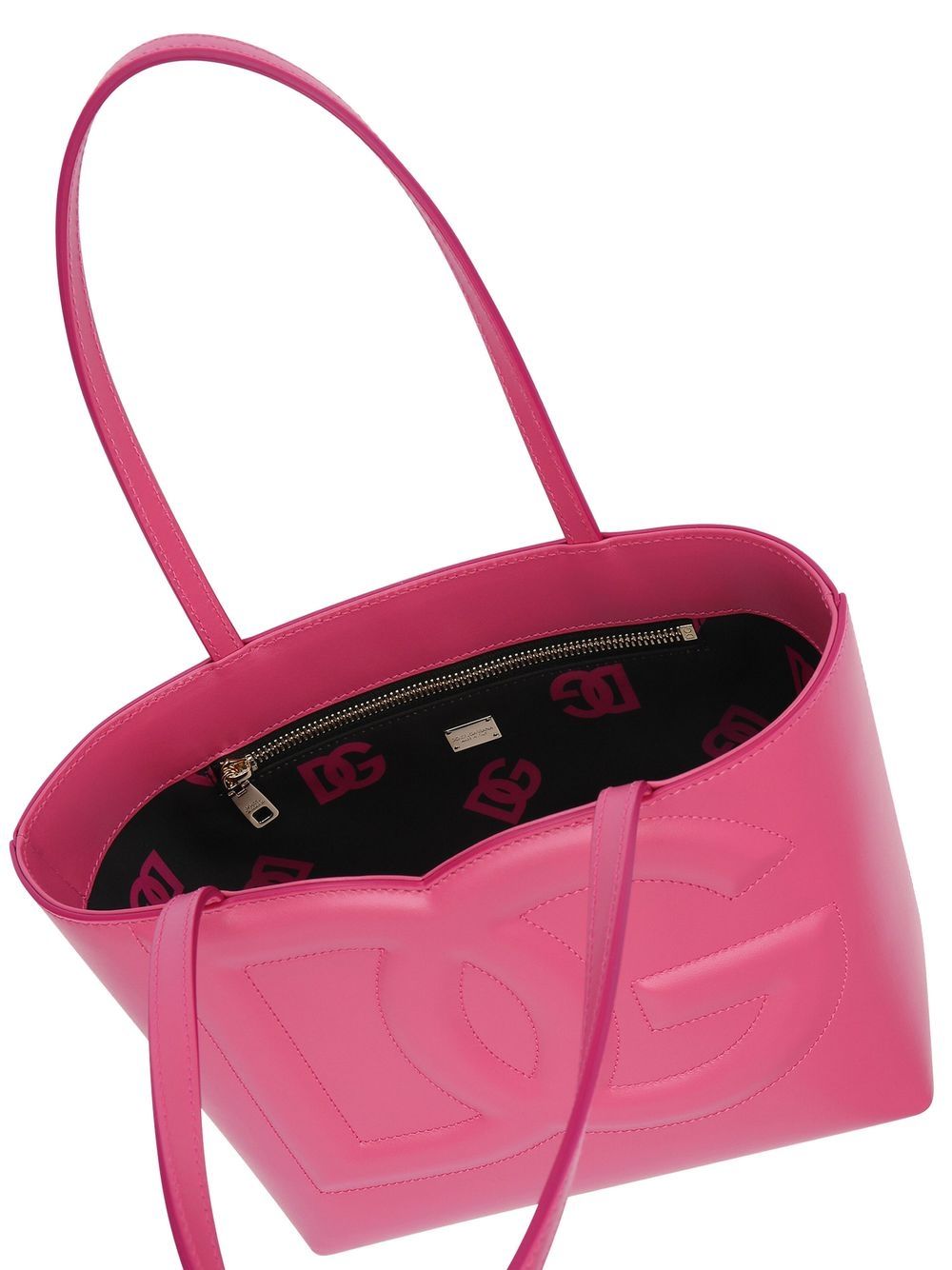 Dolce & Gabbana DG Logo Small Calf Leather Shopping Bag Pink