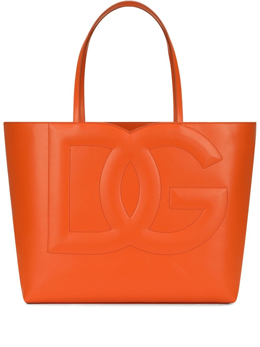 Dolce & Gabbana DG Logo Medium Orange Shopping Bag Orange