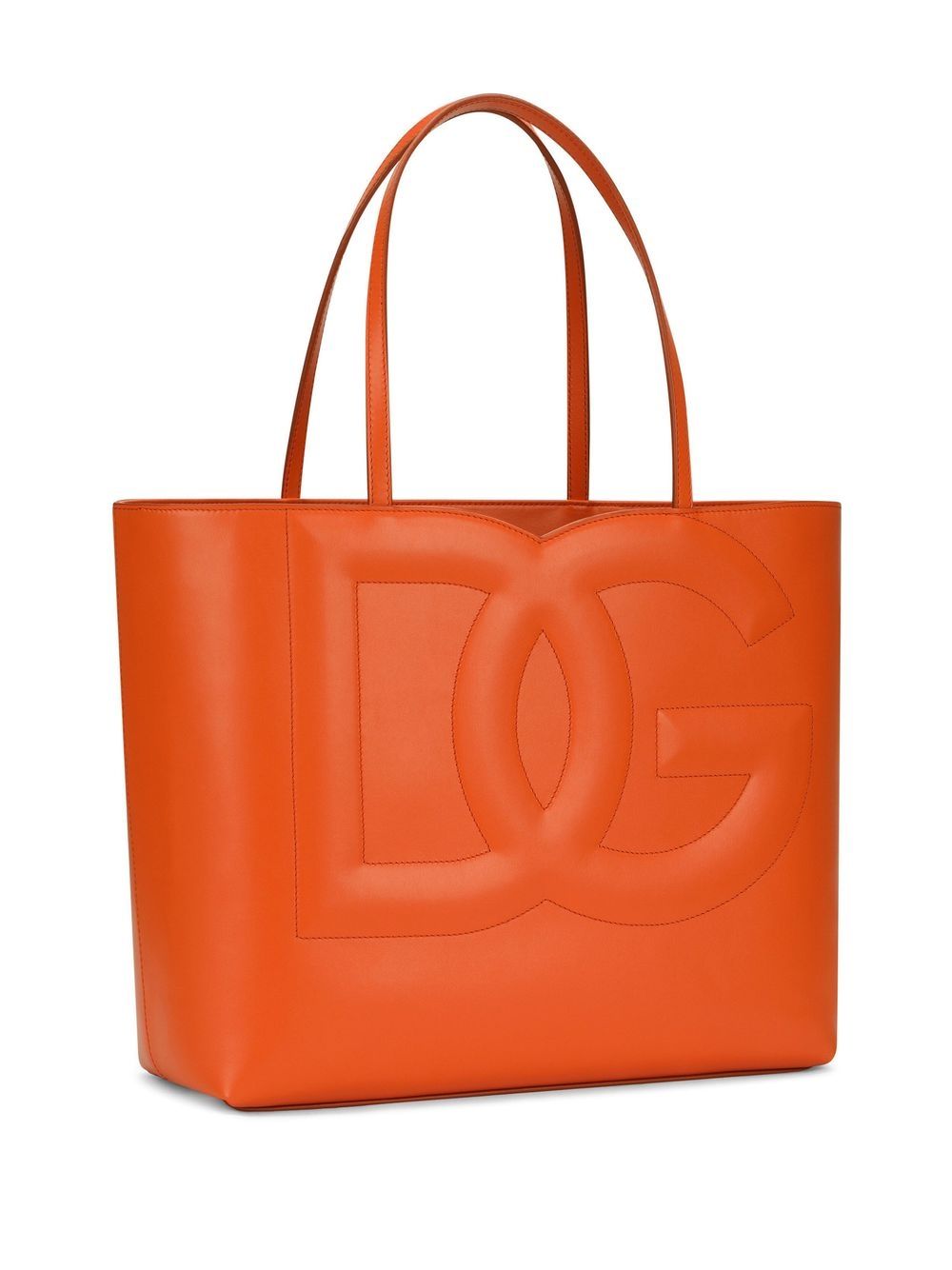 Dolce & Gabbana DG Logo Medium Orange Shopping Bag Orange