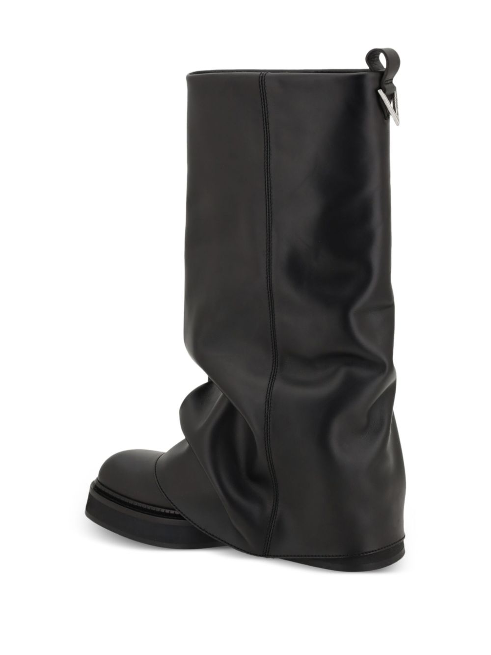 The Attico Robin Leather Combat Boots Black