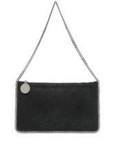 Stella McCartney Falabella Crackled Faux Suede Clutch Bag Black