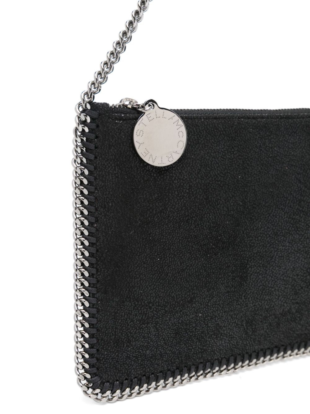 Stella McCartney Falabella Crackled Faux Suede Clutch Bag Black