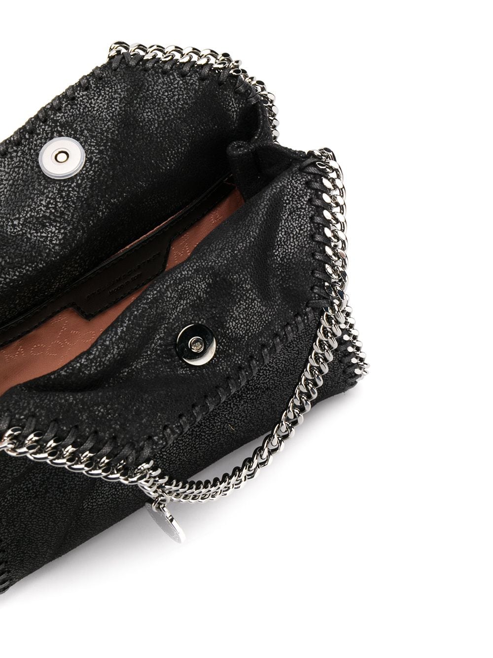 Stella McCartney Falabella Tiny Chain Embellished Crossbody Bag Black